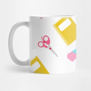 Eraser Pen Notebook Back To School Pattern Mug